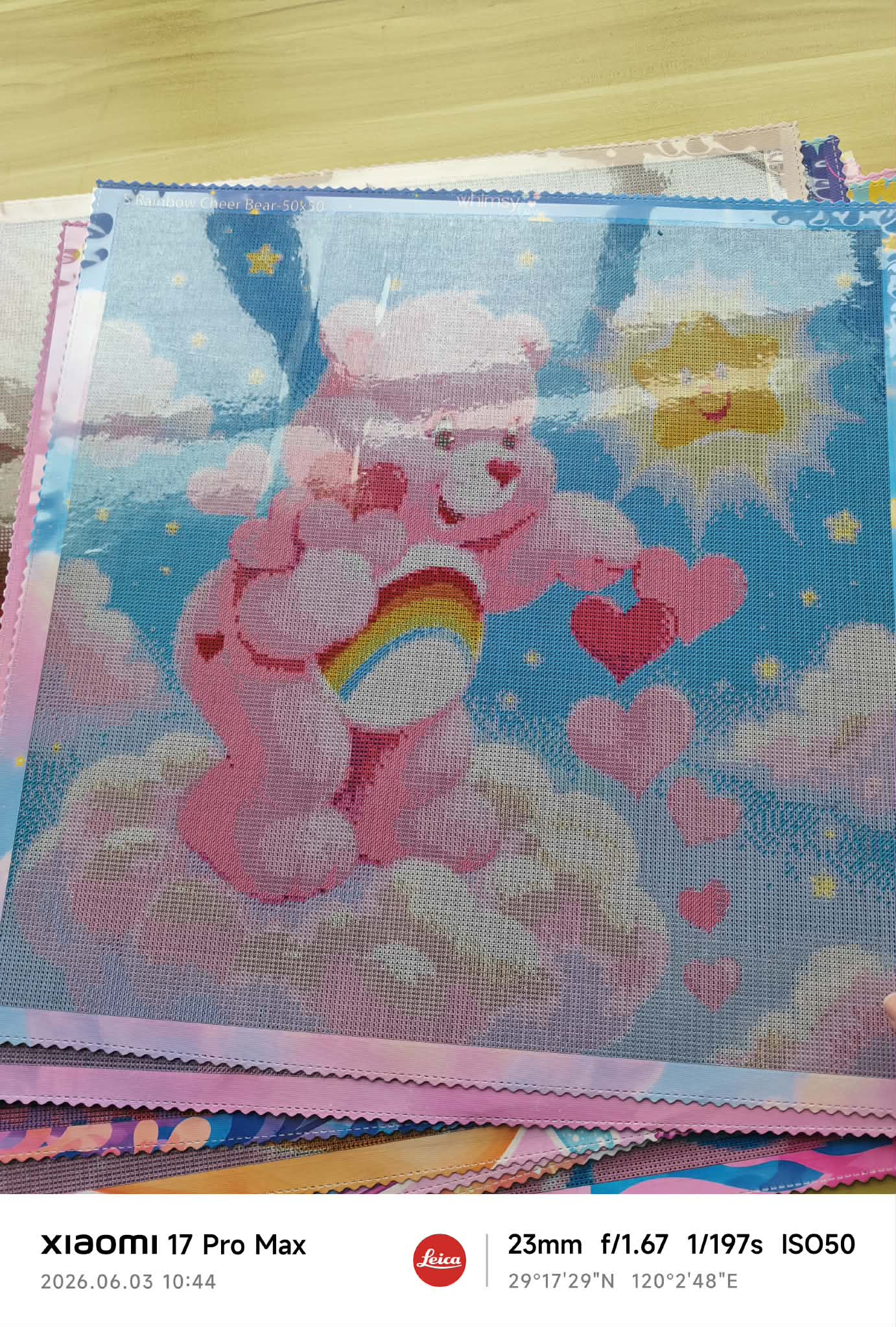 Rainbow Cheer Bear- Diamond Art Kit (50x50cm, Square Drill)
