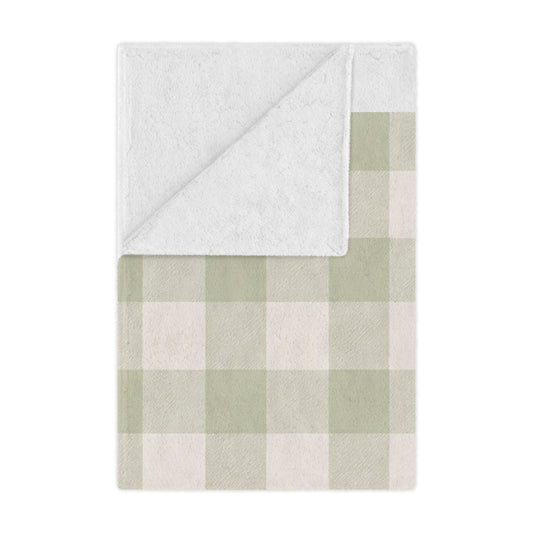 Sage Gingham Check Minky Blanket