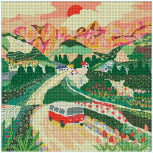 Let’s Go on a Trip by Ziyi Studio- Diamond Art Kit (50x50cm)