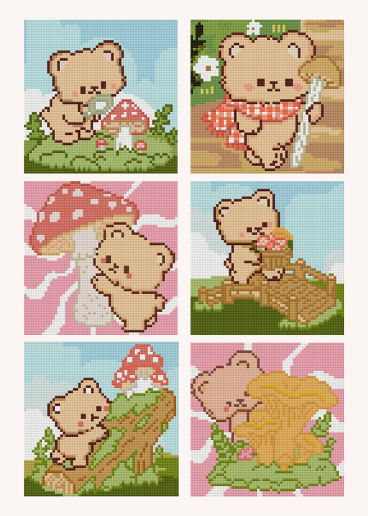 Mushroom Meadow Forager by Blumensdiary – little whimsies Mini Diamond Art Set