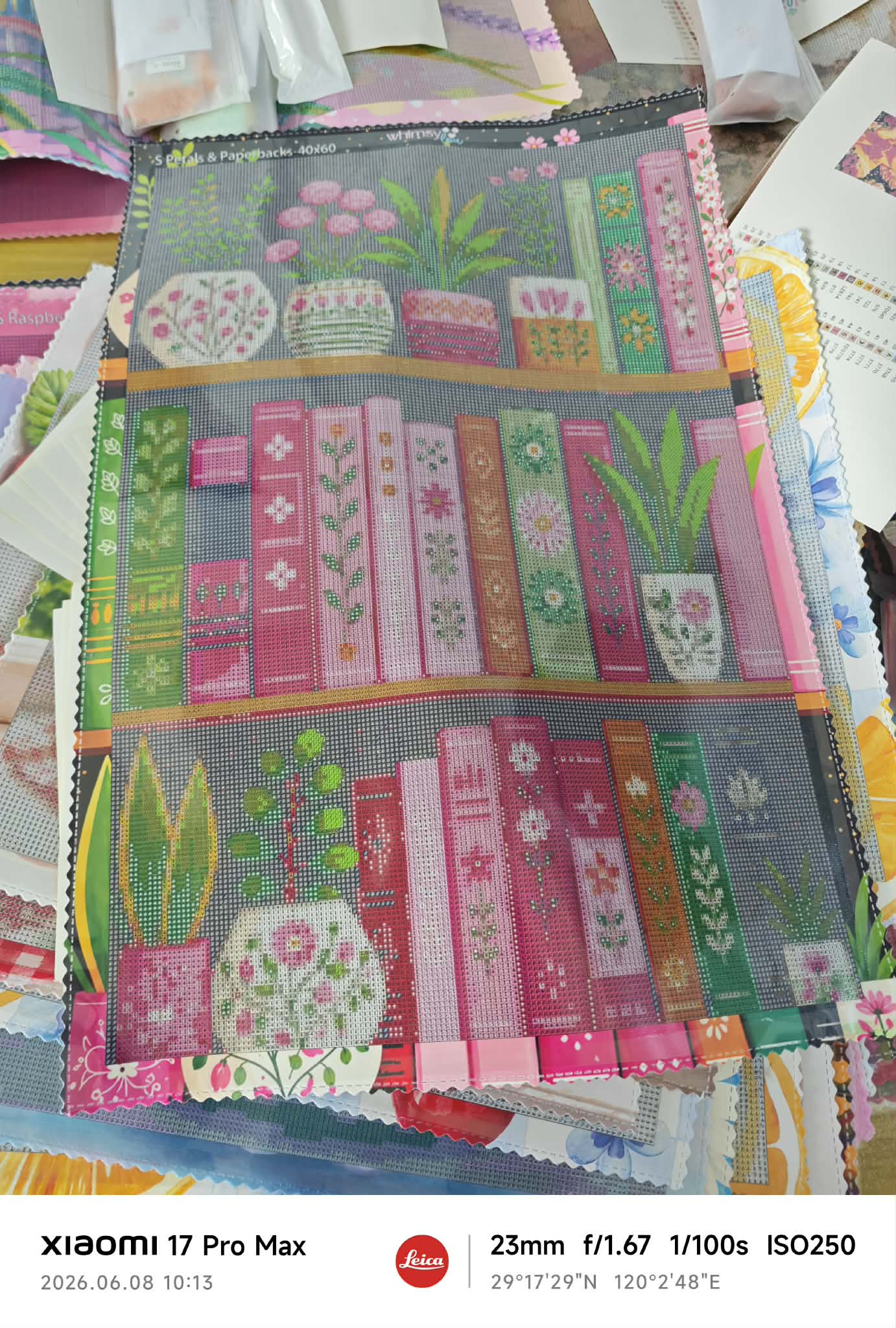 Petals & Paperbacks- Diamond Art Kit (40x60cm, Round Drill)