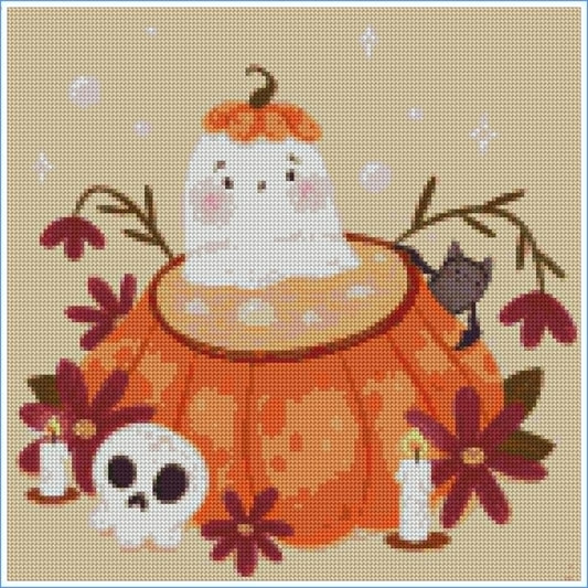 Pumpkin Spa Day by Ellie Ohnora – Diamond Art Kit (40x40cm)