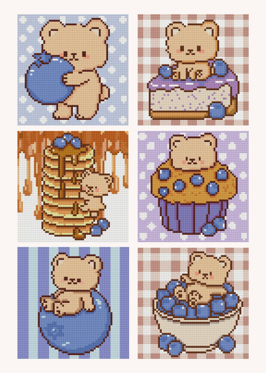Blueberry Bear by Blumensdiary – little whimsies Mini Diamond Art Set