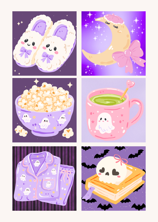 Spooky Slumber Party by Chonnieartwork – little whimsies Mini Diamond Art Set