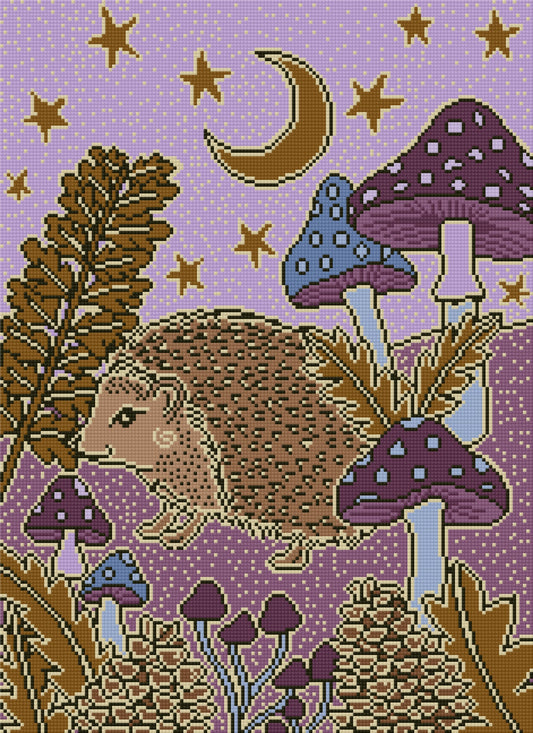 Moonlit Hedgehog by Andrea Lobell- Diamond Art Kit (40x55cm Square Drill) Hand Rendered