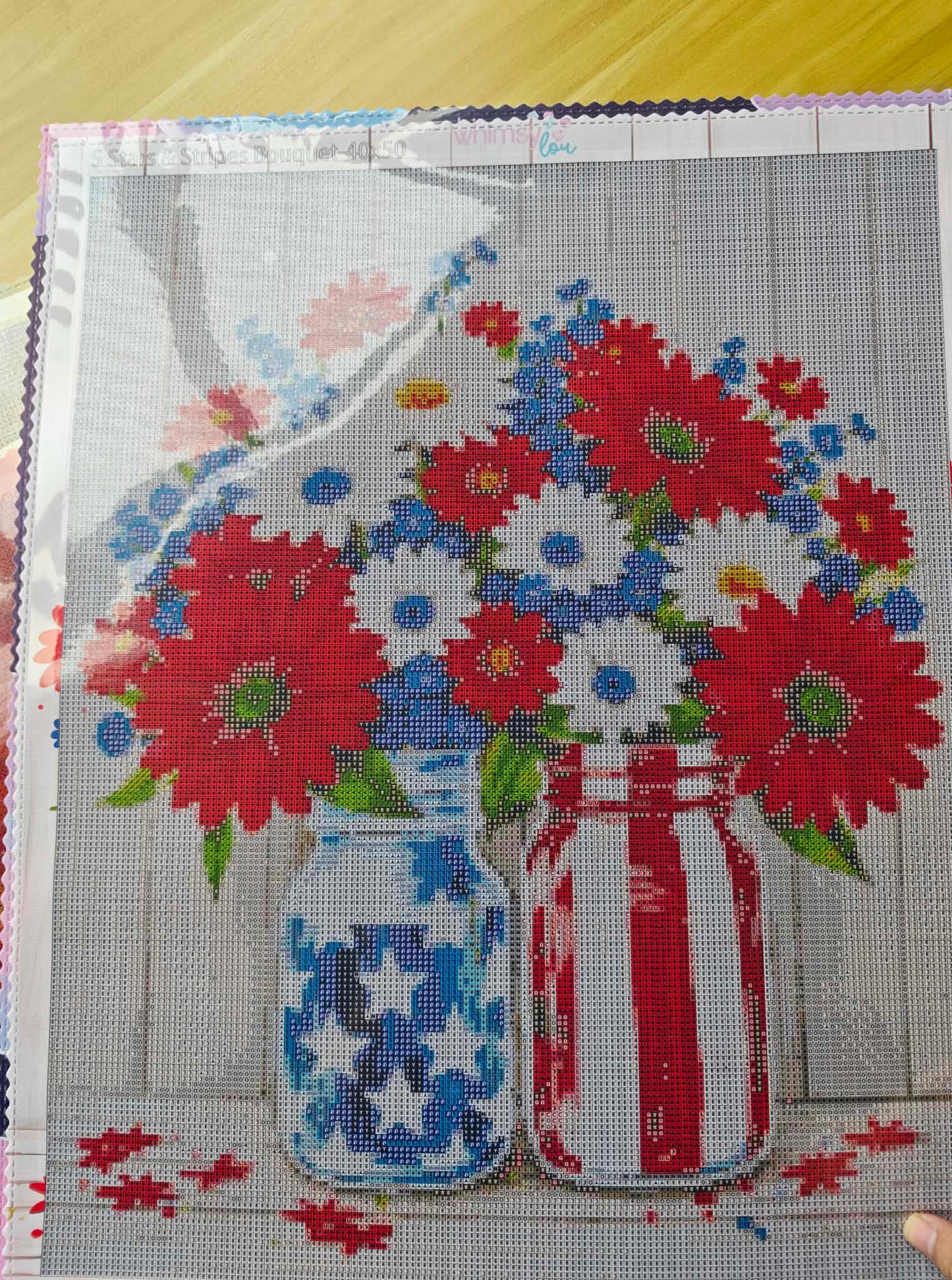 Stars & Stripes Bouquet- Diamond Art Kit (40x50cm, Square Drill)