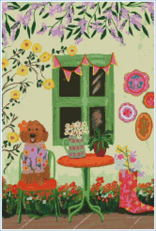 Wisteria Cottage by Eva Jael Edwin – Diamond Art Kit (40x60cm, Square Drill)