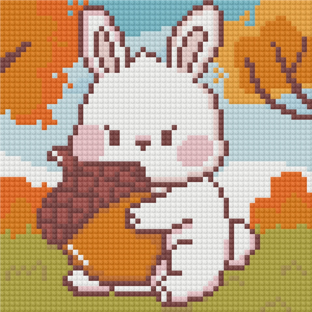 Bunny's Cozy Harvest by Blumensdiary – little whimsies Mini Diamond Art Set