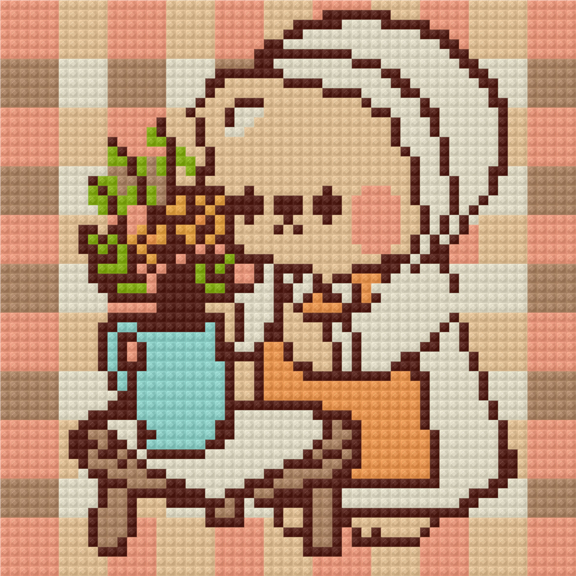 Tea Time Teddy by Blumensdiary – little whimsies Mini Diamond Art Set