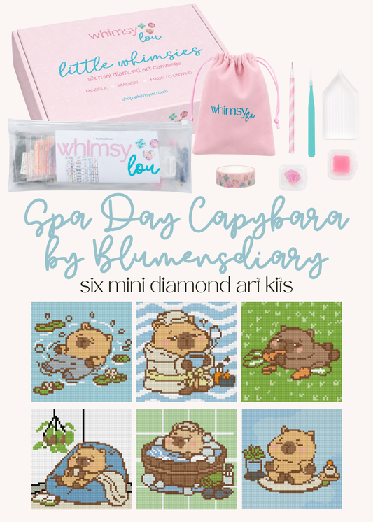 Spa Day Capybara by Blumensdiary – little whimsies Mini Diamond Art Set