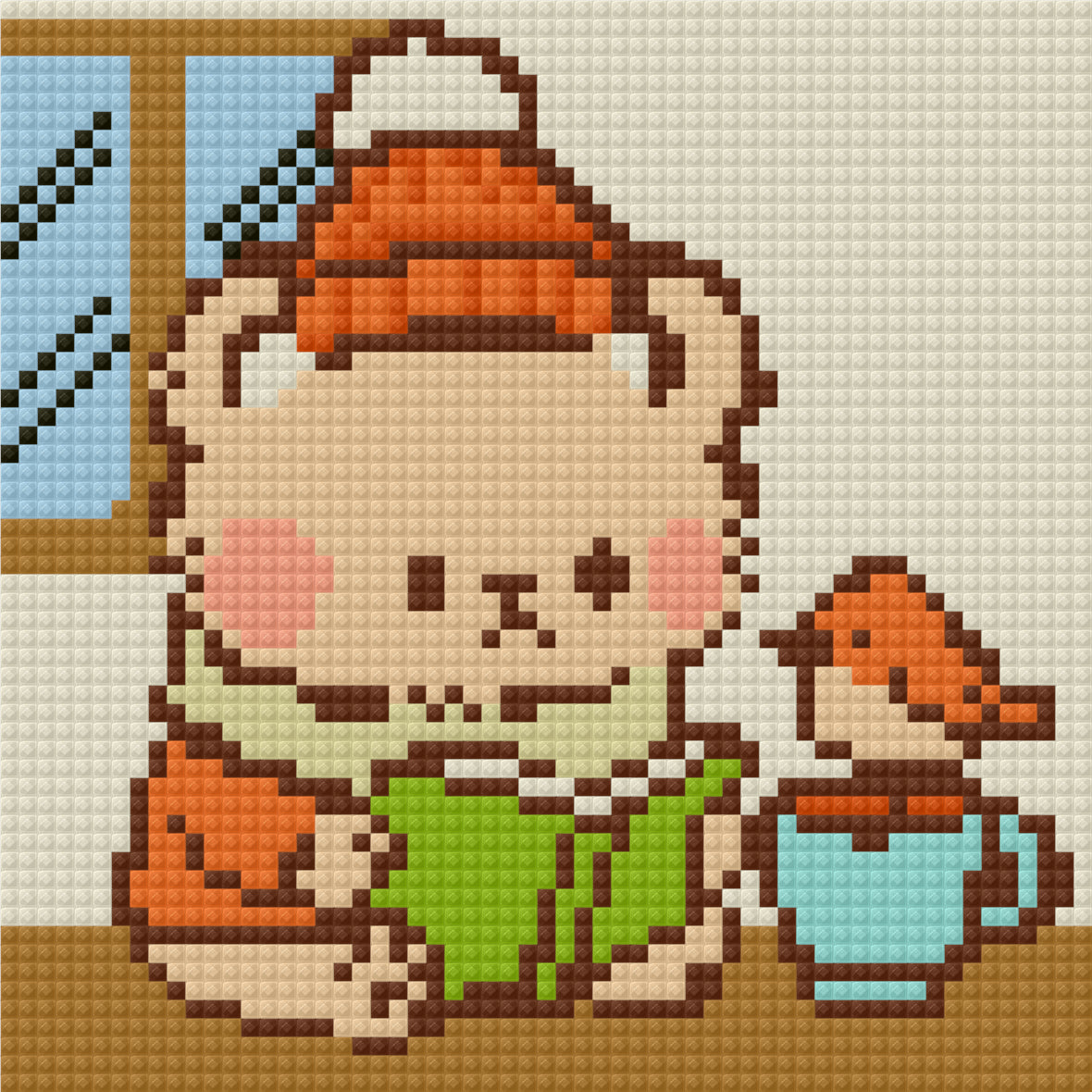 Tea Time Teddy by Blumensdiary – little whimsies Mini Diamond Art Set