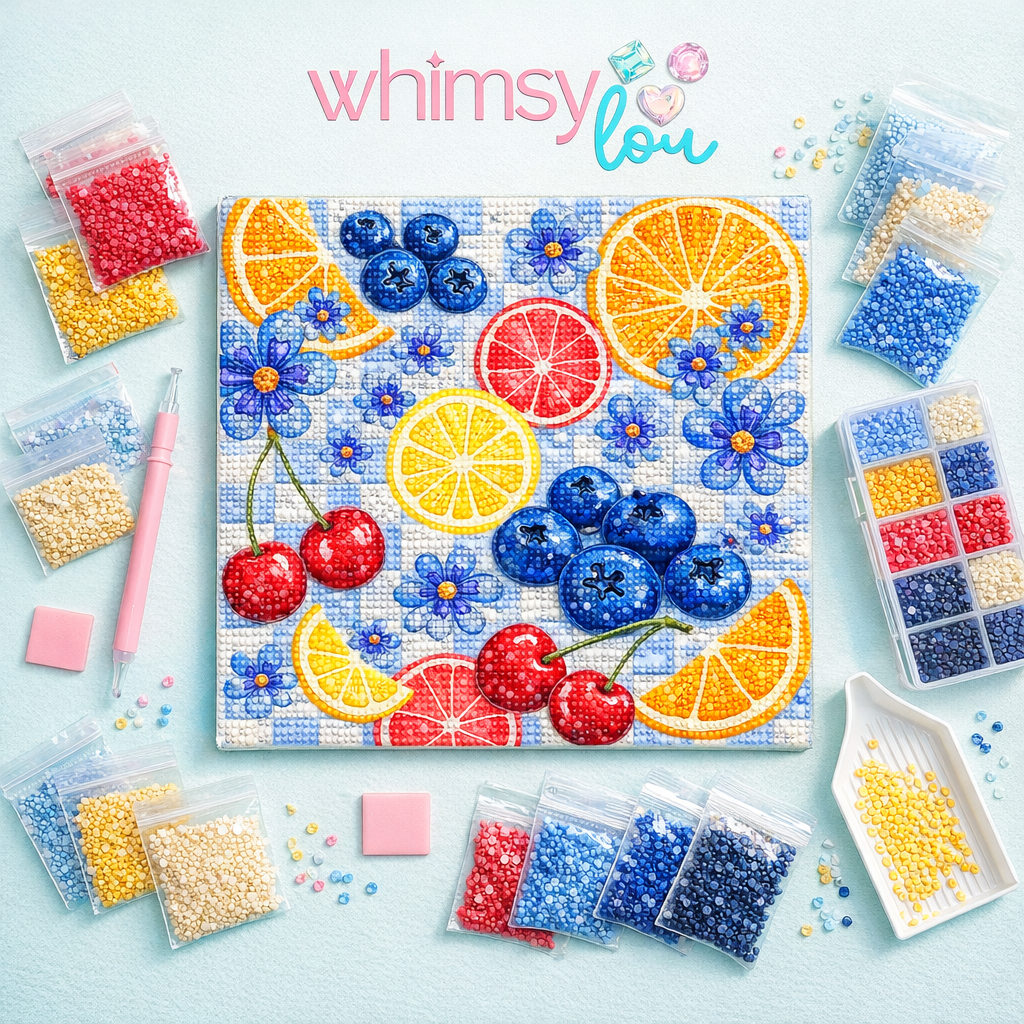 Coastal Citrus Crush - Diamond Art Kit (40x40cm, Square Drill)