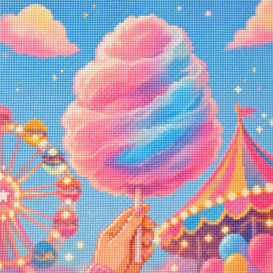 Cotton Candy Carnival- Diamond Art Kit (50x50cm, Square Drill)
