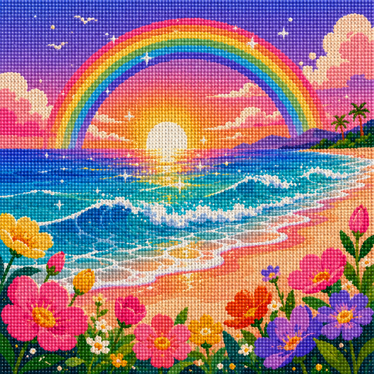 Rainbow Tide- Diamond Art Kit (50x50cm, Round Drill)