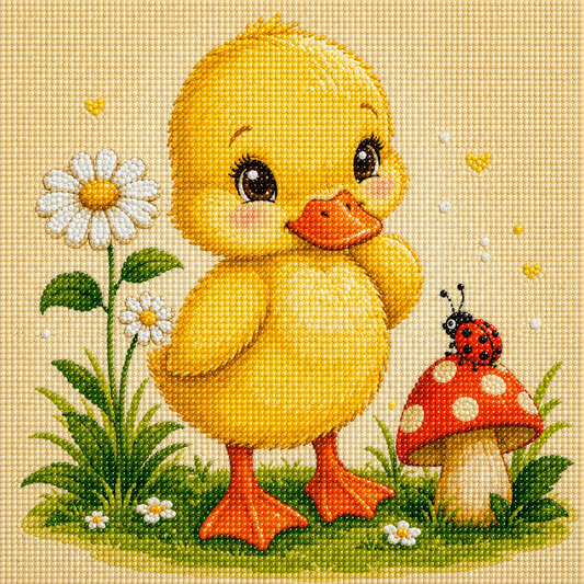 Little Miss Duckling- Diamond Art Kit (40x40cm, Round Drill)