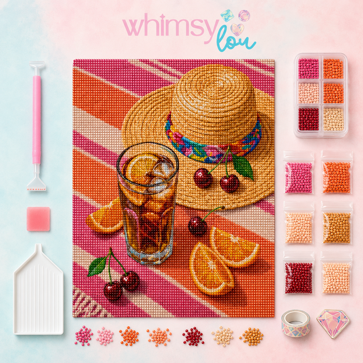 Sip of Summer- Diamond Art Kit (40x50cm, Round Drill)
