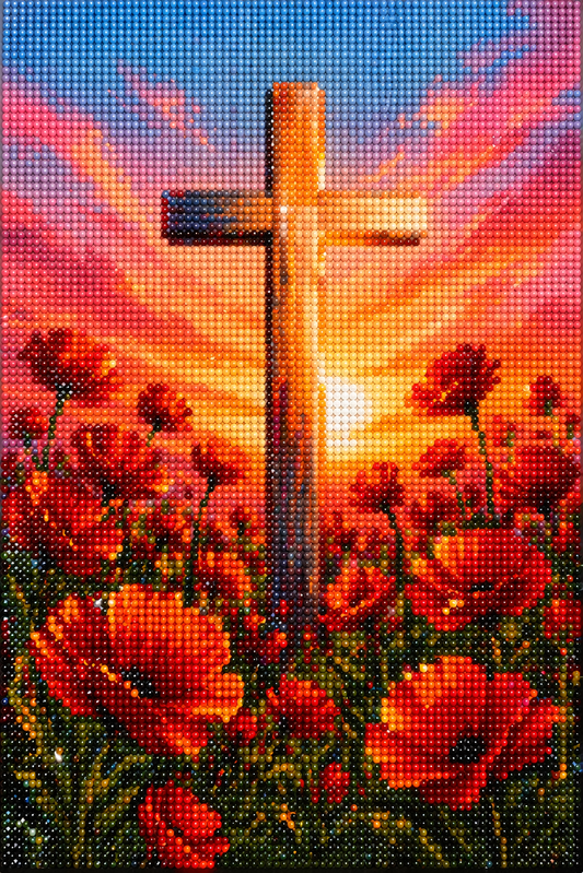 Light of the Cross- Diamond Art Kit (40x60cm, Round Drill)