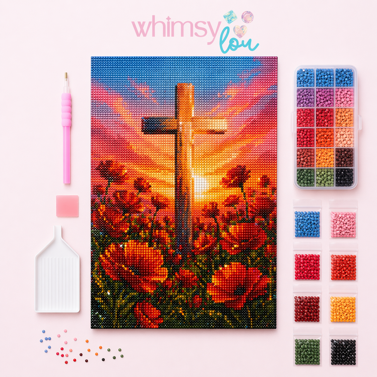 Light of the Cross- Diamond Art Kit (40x60cm, Round Drill)
