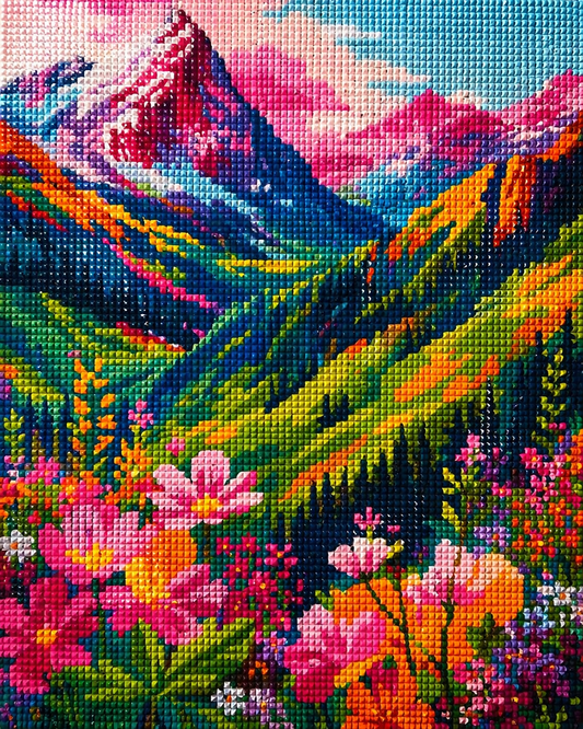 Wildflower Valley- Diamond Art Kit (40x50cm, Square Drill)