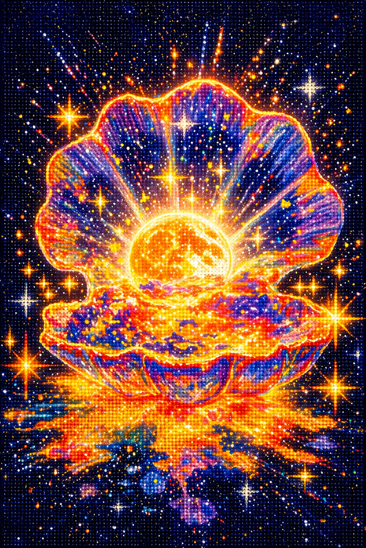 Cosmic Pearl- Diamond Art Kit (40x60cm, Round Drill)