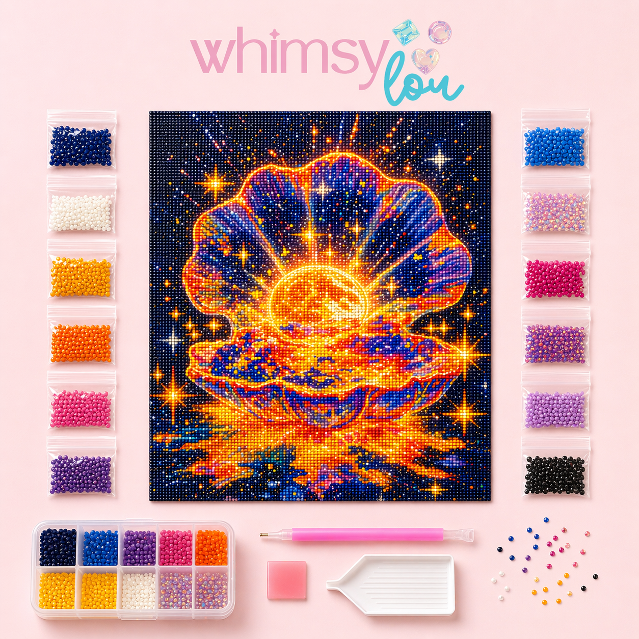 Cosmic Pearl- Diamond Art Kit (40x60cm, Round Drill)