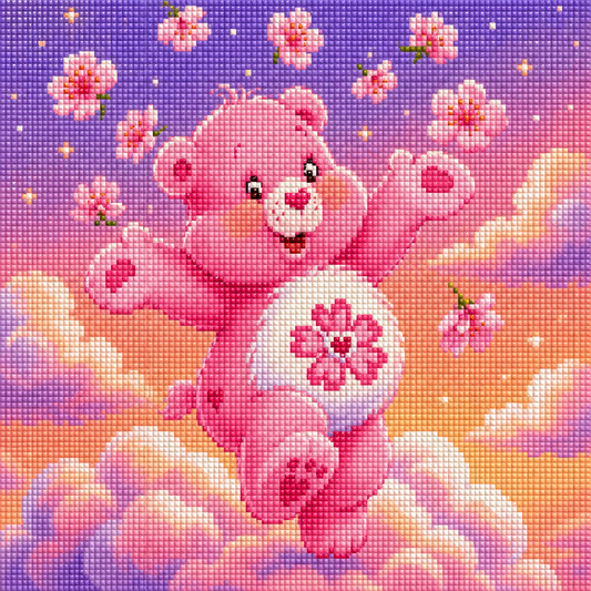 Sweet Sakura Cub- Diamond Art Kit (50x50cm, Square Drill)
