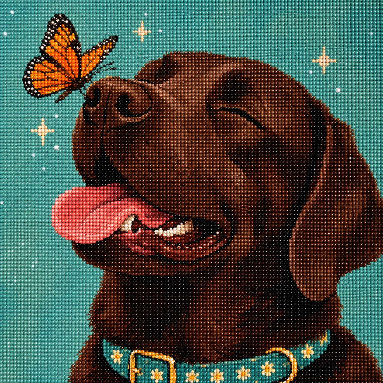Cocoa Butterfly Kisses- Diamond Art Kit (40x40cm, Round Drill)