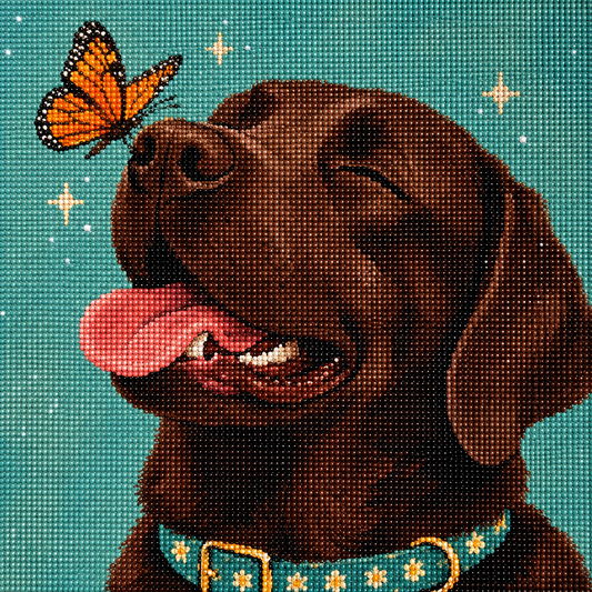 Cocoa Butterfly Kisses- Diamond Art Kit (40x40cm, Round Drill)