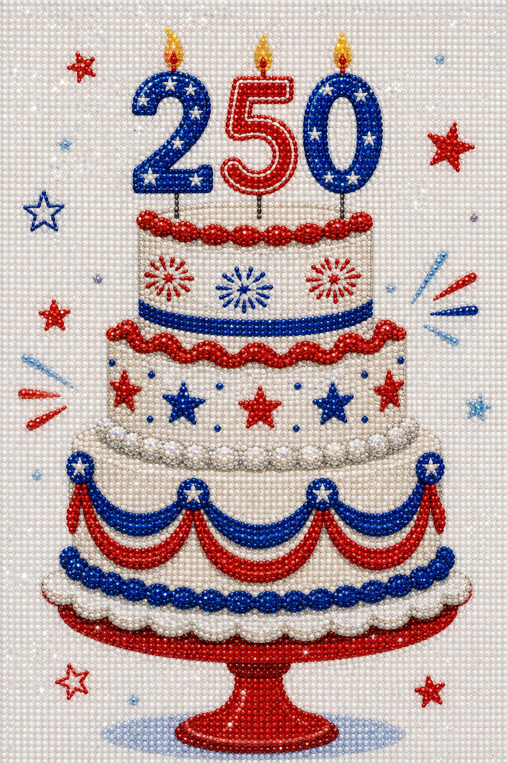 America’s Birthday Cake- Diamond Art Kit (40x60cm, Round Drill)