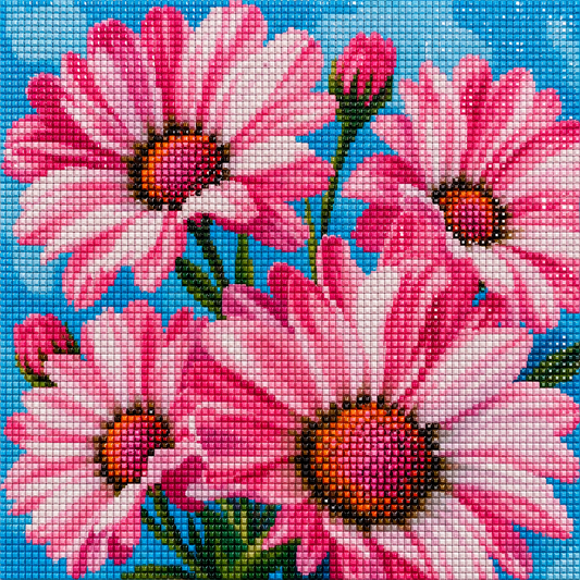 Daisy Pop Garden- Diamond Art Kit (40x40cm, Square Drill)
