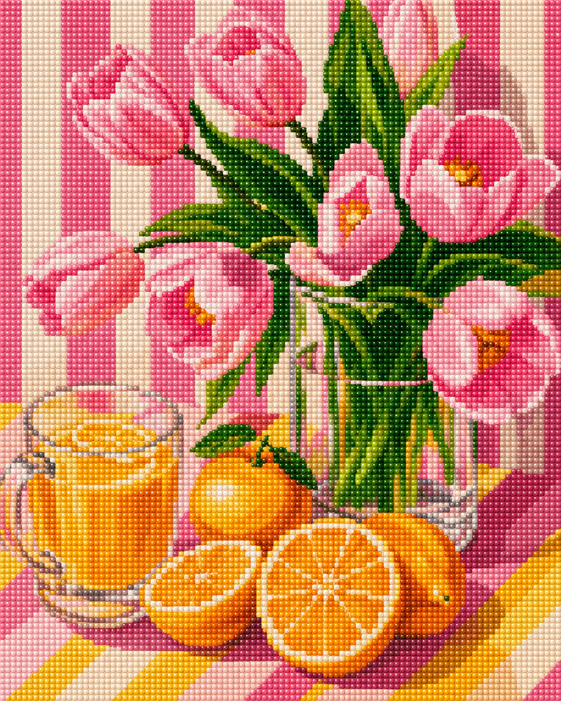 Sunshine & Tulips- Diamond Art Kit (40x50cm, Round Drill)