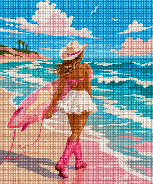 Coastal Cowgirl Summer – Diamond Art Kit (50x60cm, Square Drill)