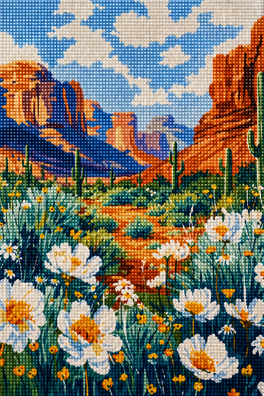 Daisies in the Desert- Diamond Art Kit (40x60cm, Square Drill)