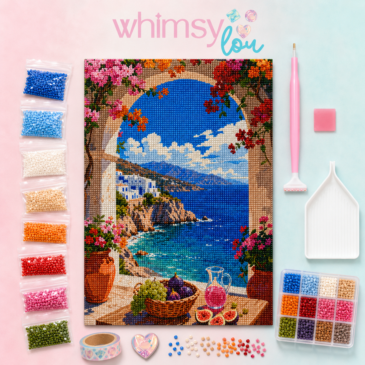 Fig & Sea Breeze- Diamond Art Kit (40x60cm, Round Drill)