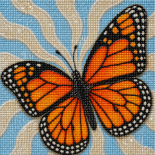 Monarch Shine- Diamond Art Kit (40x40cm, 100% Crystal Square Drill)