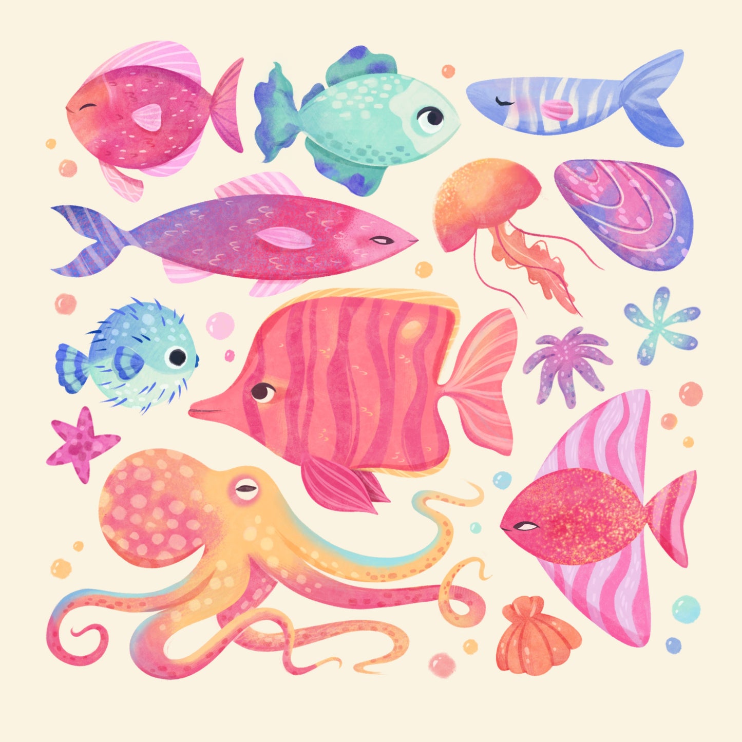Coral Reef by Daria.illus – Diamond Art Kit (50x50cm, Square Drill)