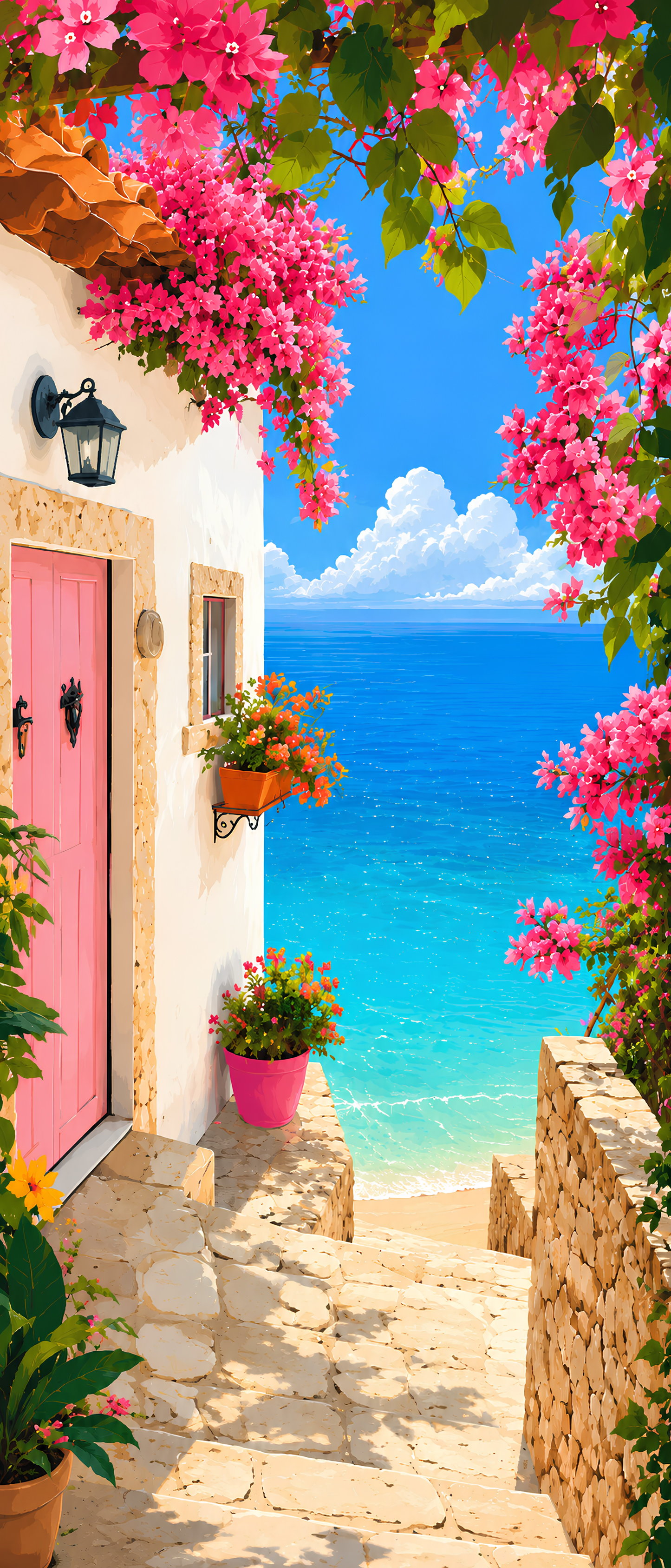Azure Bloom Cove- Diamond Art Kit (60x140cm, Square Drill)