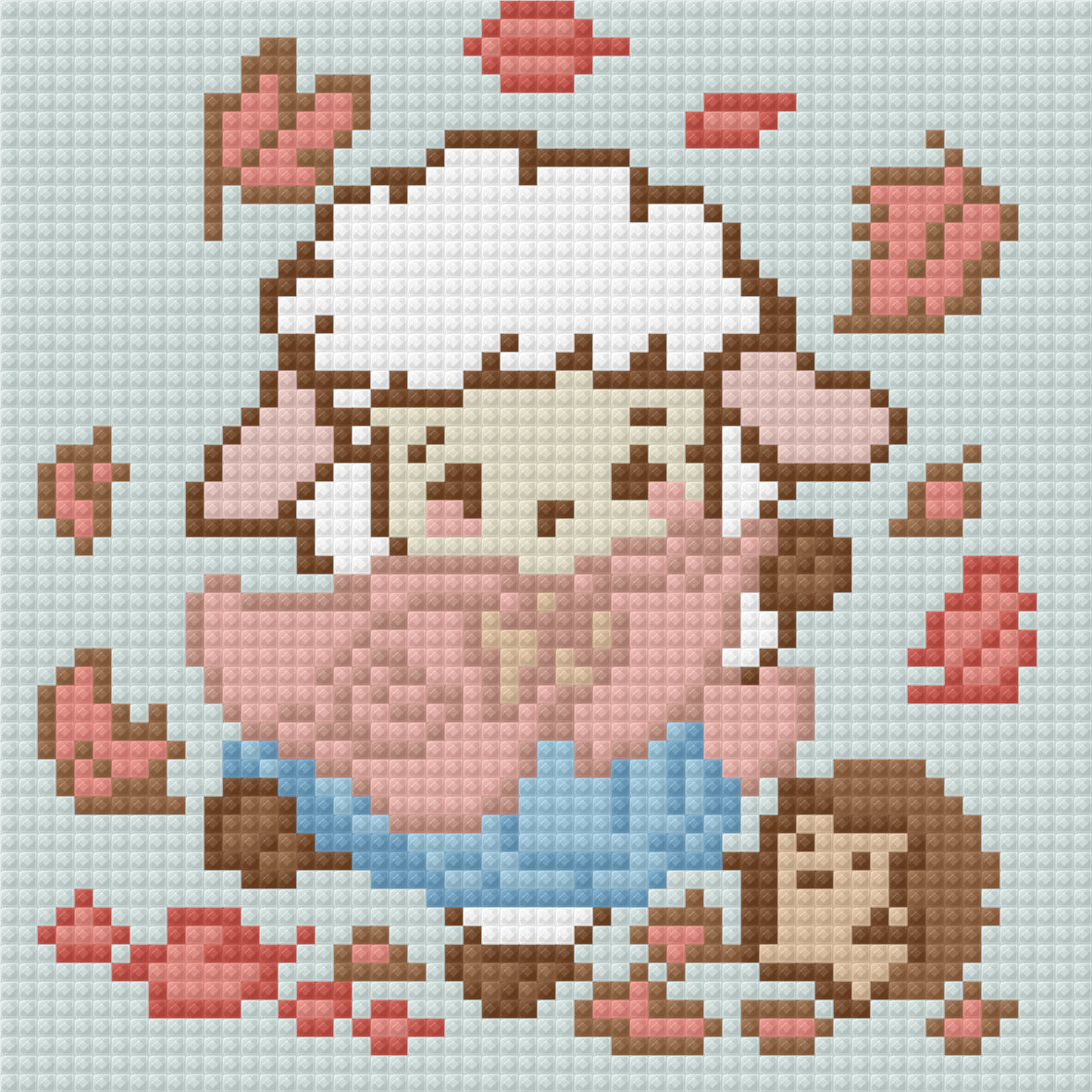 Cozy Cottage Lamb by Blumensdiary – little whimsies Mini Diamond Art Set