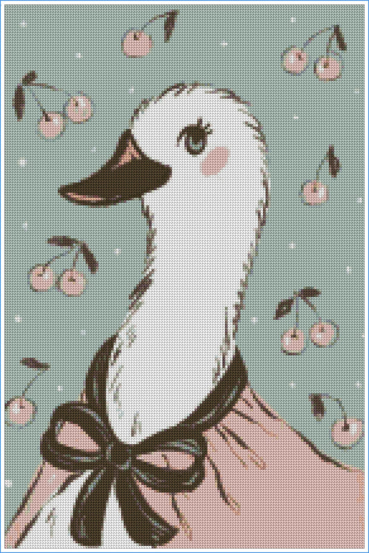 Cherry Goose by Hanna Symo- Diamond Art Kit (40x60cm, Round Drill)