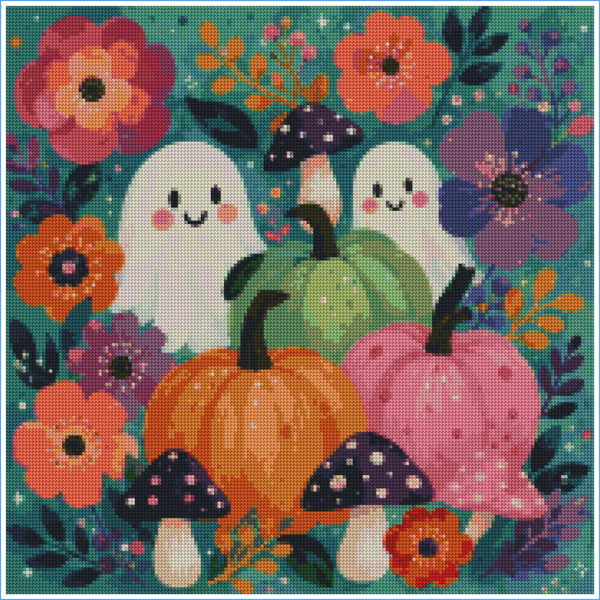 Ghostly Garden Gathering- Diamond Art Kit (50x50cm, Square Drill)