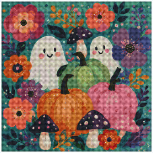 Ghostly Garden Gathering- Diamond Art Kit (50x50cm, Square Drill)