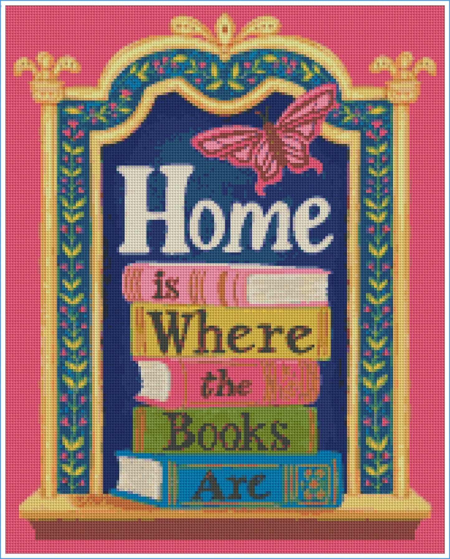 Home Is Where the Books Are by Lisa D Art Designs – Diamond Art Kit (40x50cm, Round Drill)