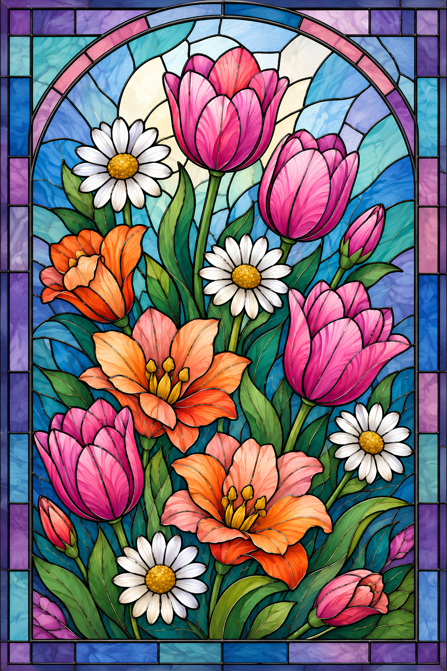 Petals Through the Pane- Diamond Art Kit (80x120cm, Square Drill)