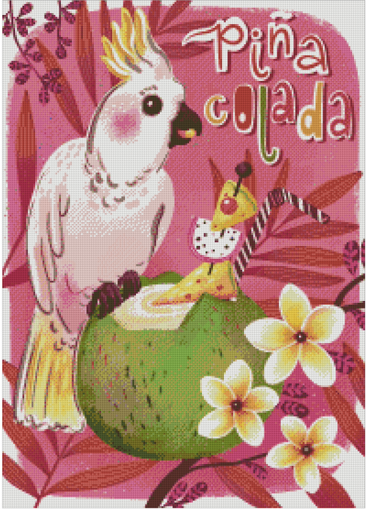 Piña Colada Cockatoo by Olga Akbarova- Diamond Art Kit (50x70cm, Square Drill)