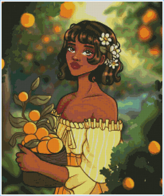 Sweet Tangerine - Art by Oceana – Diamond Art Kit (50x60cm, Square Drill)