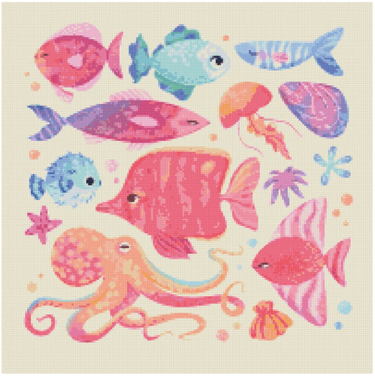 Coral Reef by Daria.illus – Diamond Art Kit (50x50cm, Square Drill)