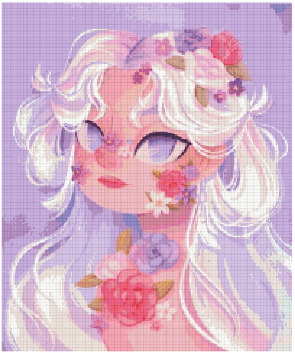 Lavender Bloom by Daria.illus – Diamond Art Kit (50x60cm, Square Drill)