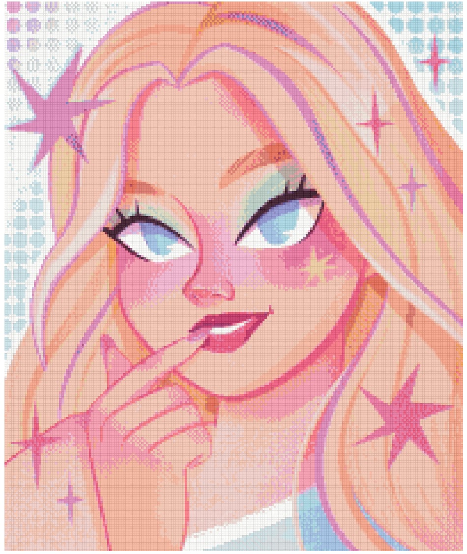 Neon Pop Star by Daria.illus – Diamond Art Kit (50x60cm, Square Drill)