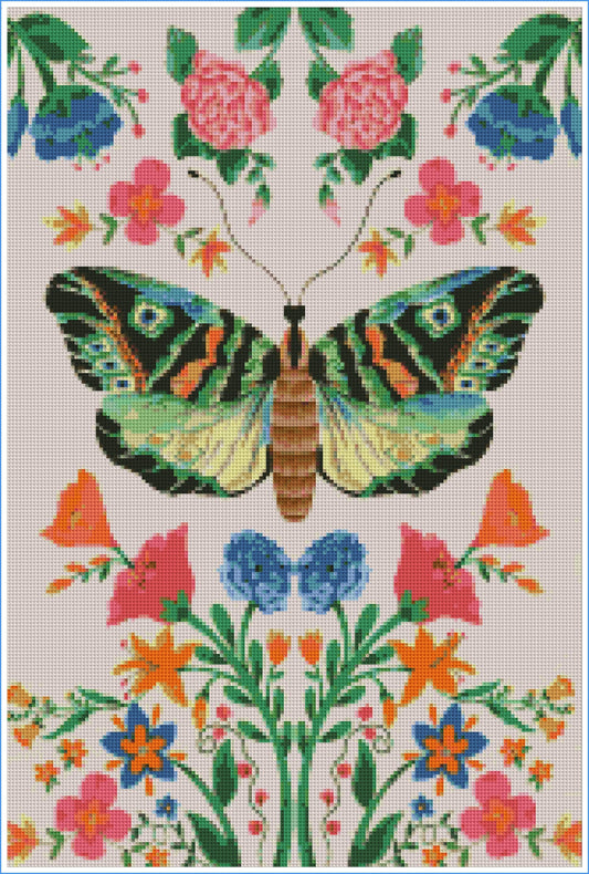 Botanical Butterfly by Lisa Powell Braun – Diamond Art Kit (40x60cm, Square Drill)