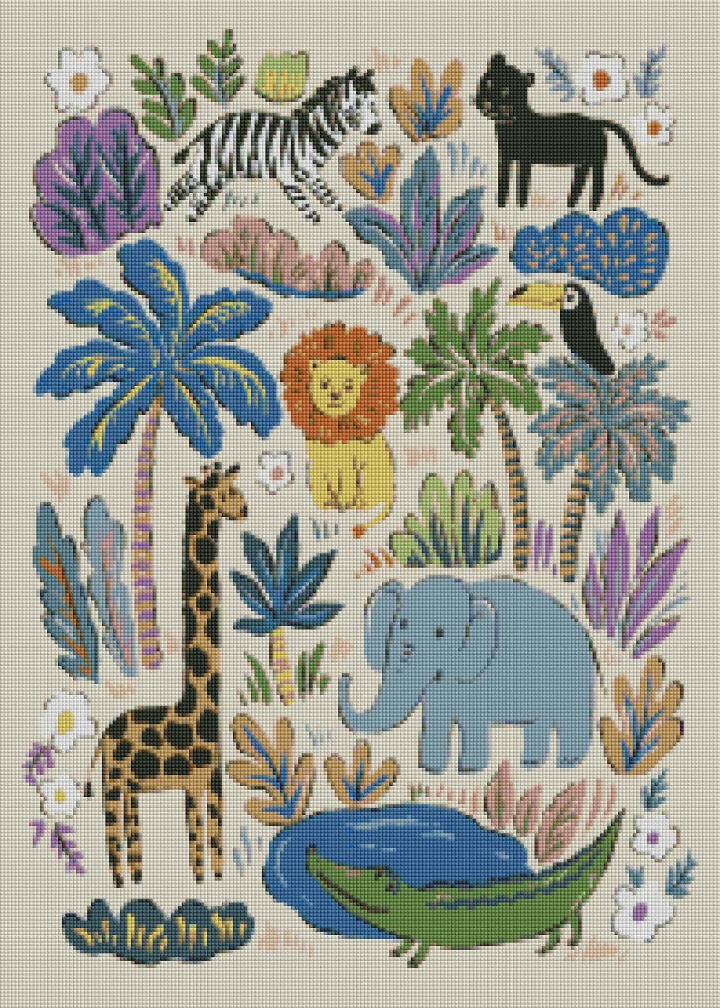 Savannah Strolls by Hanna Symo- Diamond Art Kit (50x70cm, Square Drill)